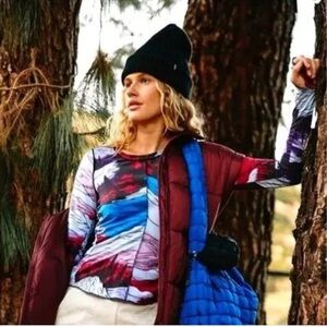 Free People Movement Right On Run printed long sleeve layer top